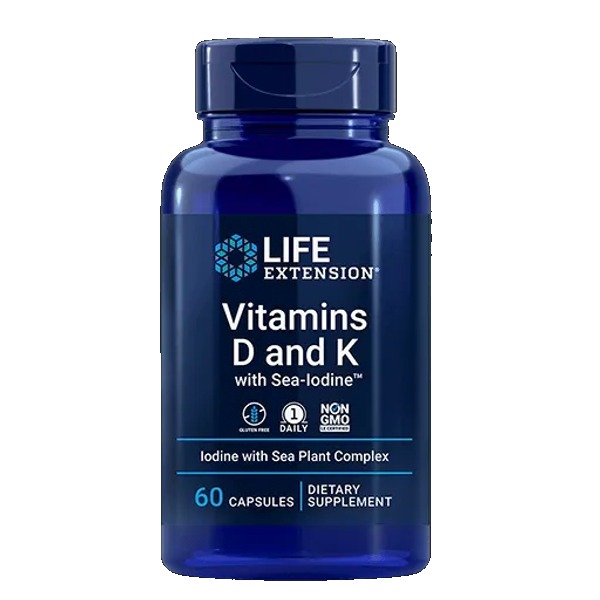 Life Extension Vitamin D and K with Sea-Iodine®