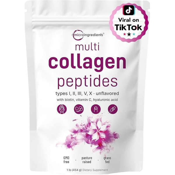 Micro Ingredients Multi Collagen Peptides Powder, Hydrolyzed Protein Peptides