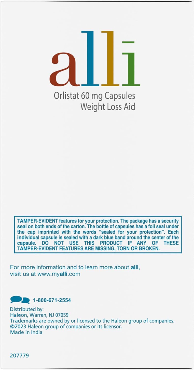 GSK alli Weight Loss Pills - Back View
