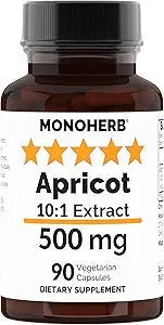 Monoherb Apricot Extract 500 mg - 90 Vegetarian Capsules - Front View