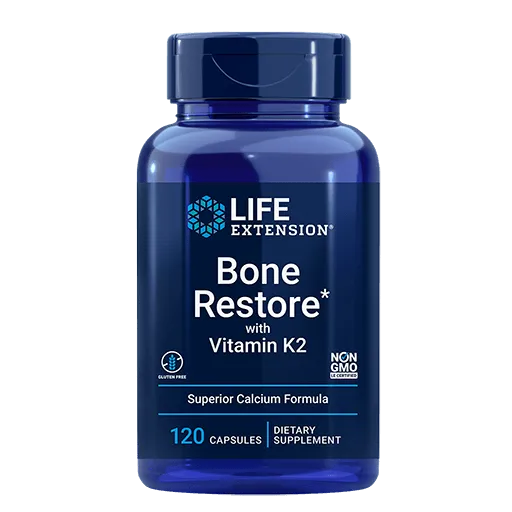 Life Extension Bone Restore with Vitamin K2 - Front View