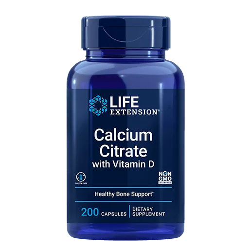 Life Extension Calcium Citrate with Vitamin D - Front View
