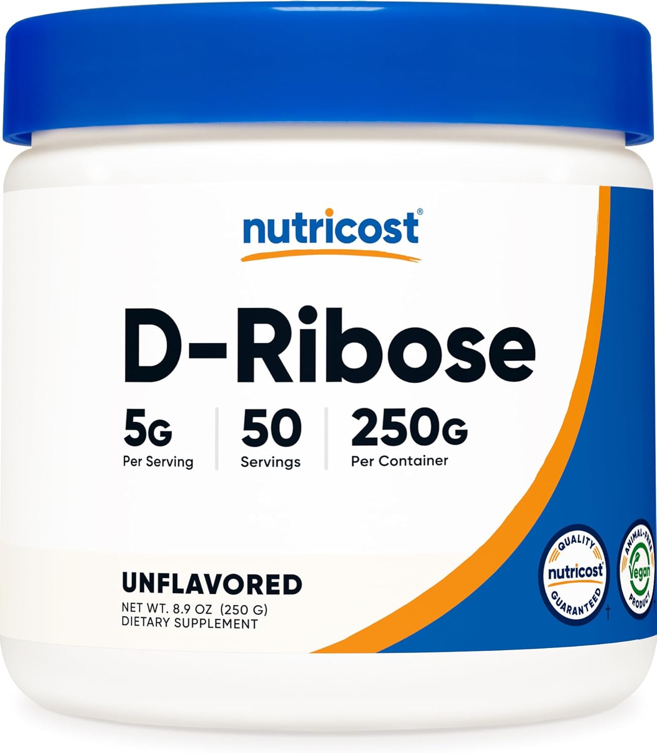 Nutricost D-Ribose Powder (250 Grams) - Front View
