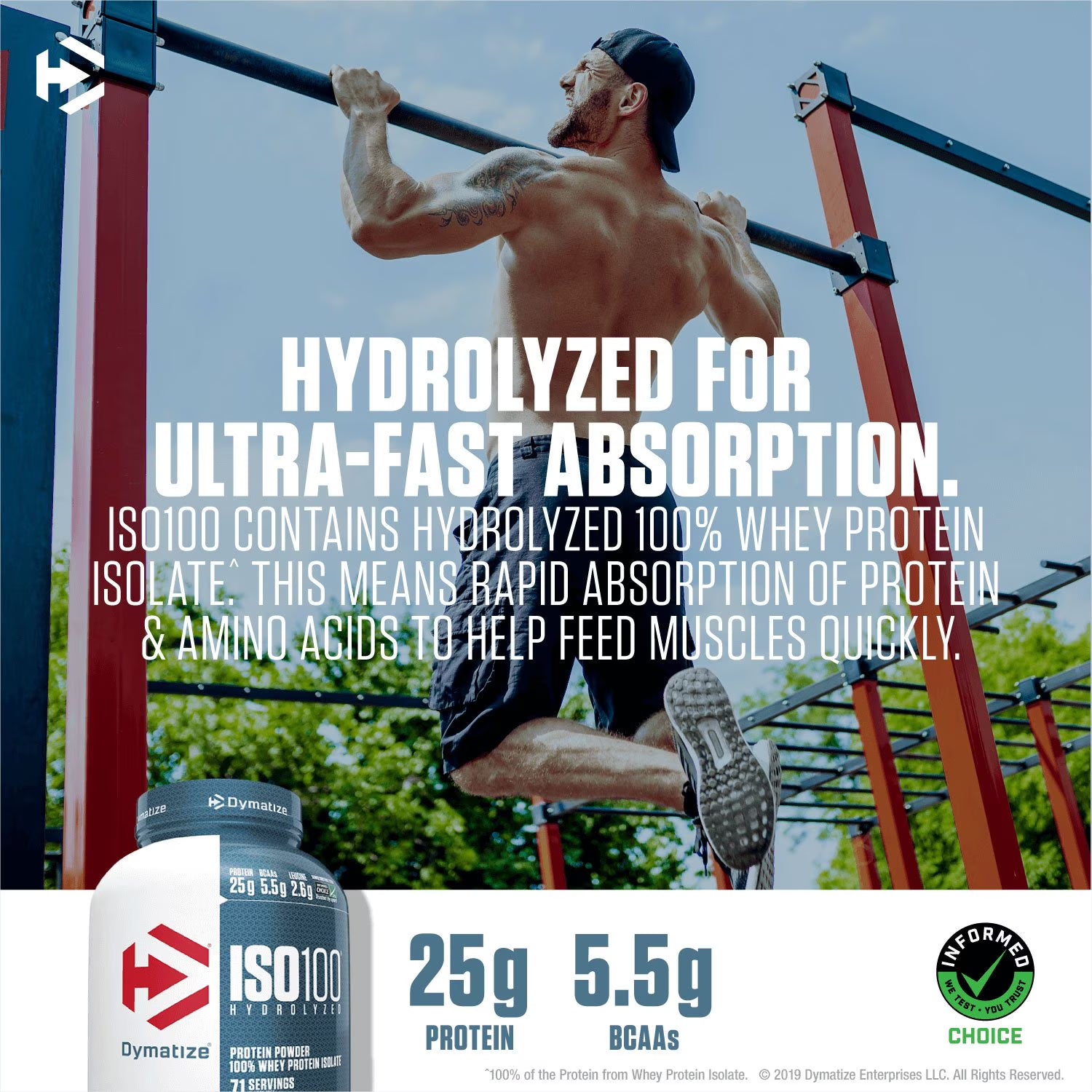Dymatize Dymatize ISO100 Hydrolyzed Whey Protein Powder, Fruity Pebbles - Angle View