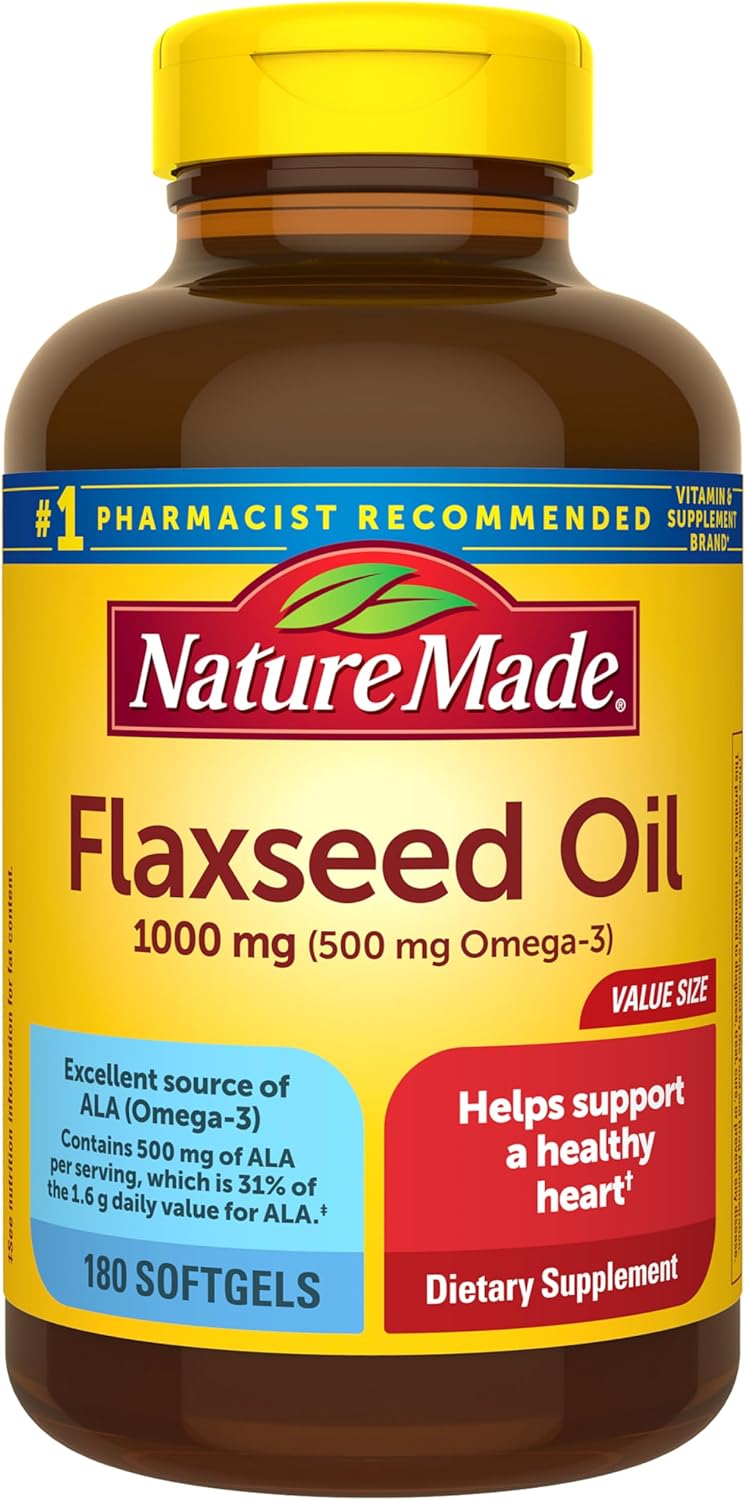 Nature Made Flaxseed Oil 1000 mg - Front View