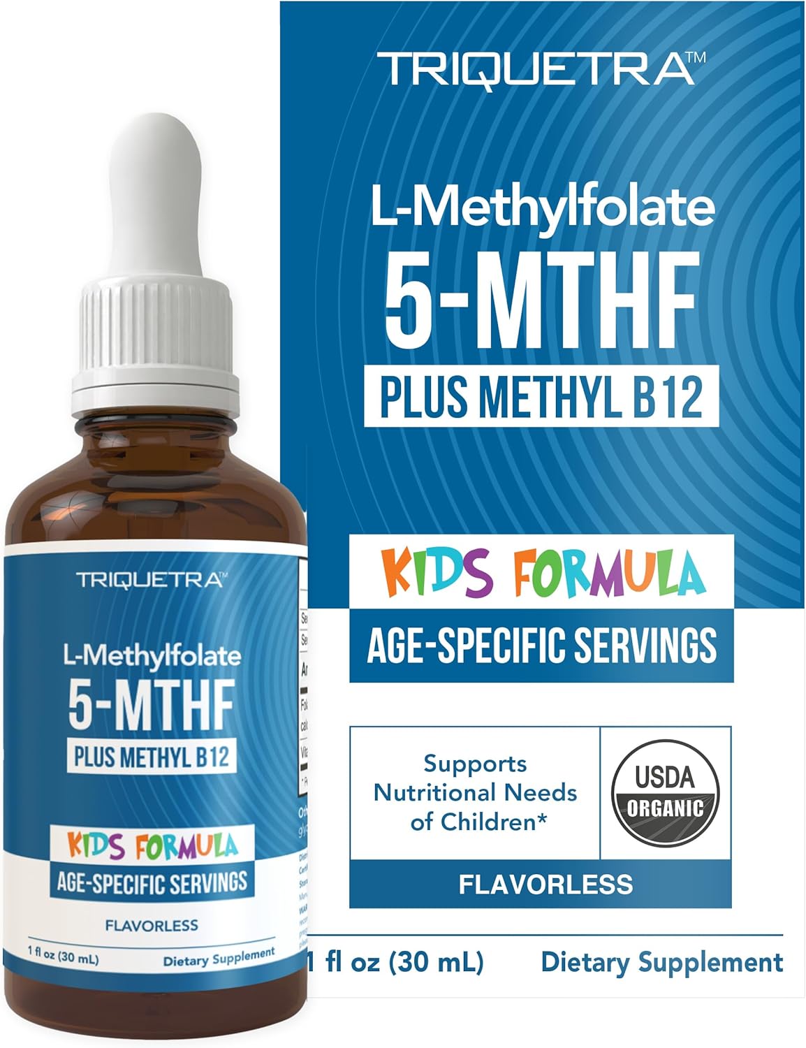 Triquetra Health L-Methylfolate + Methyl B12 Cofactor for Kids - Back View