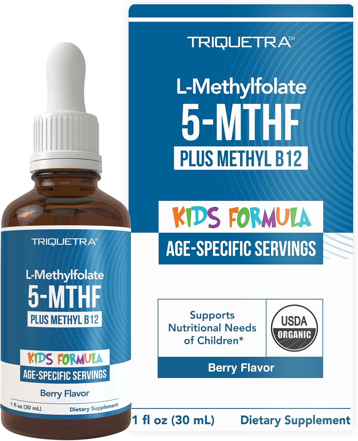 Triquetra Health L-Methylfolate + Methyl B12 Cofactor for Kids - Front View