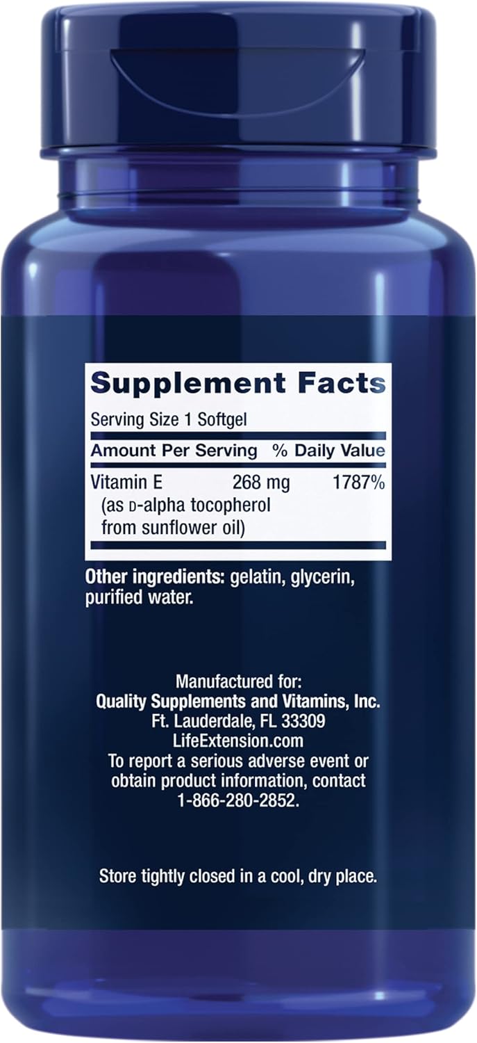 Life Extension Life Extension Super Vitamin E 400 IU - Ingredients View