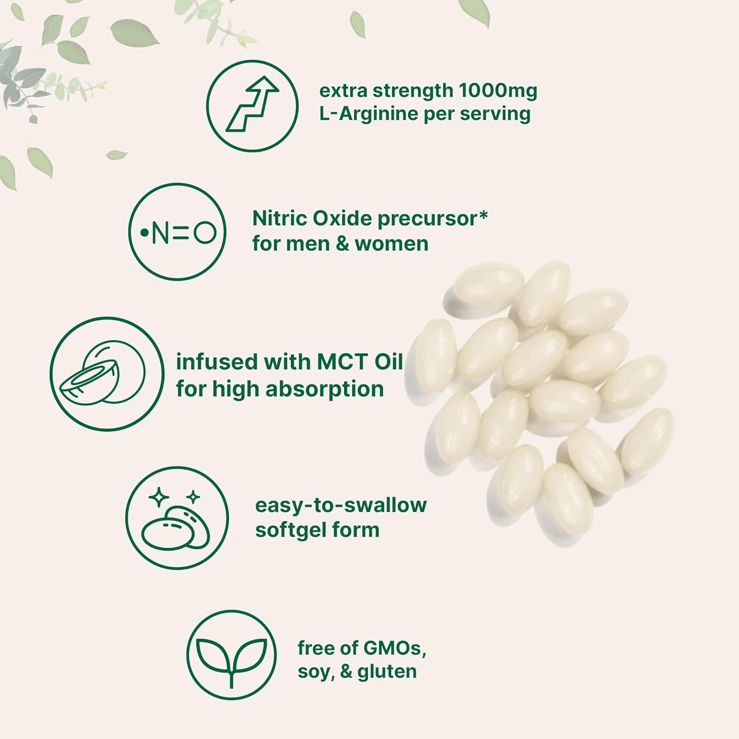 Micro Ingredients Micro Ingredients L-Arginine 1000mg with MCT Oil, - Ingredients View