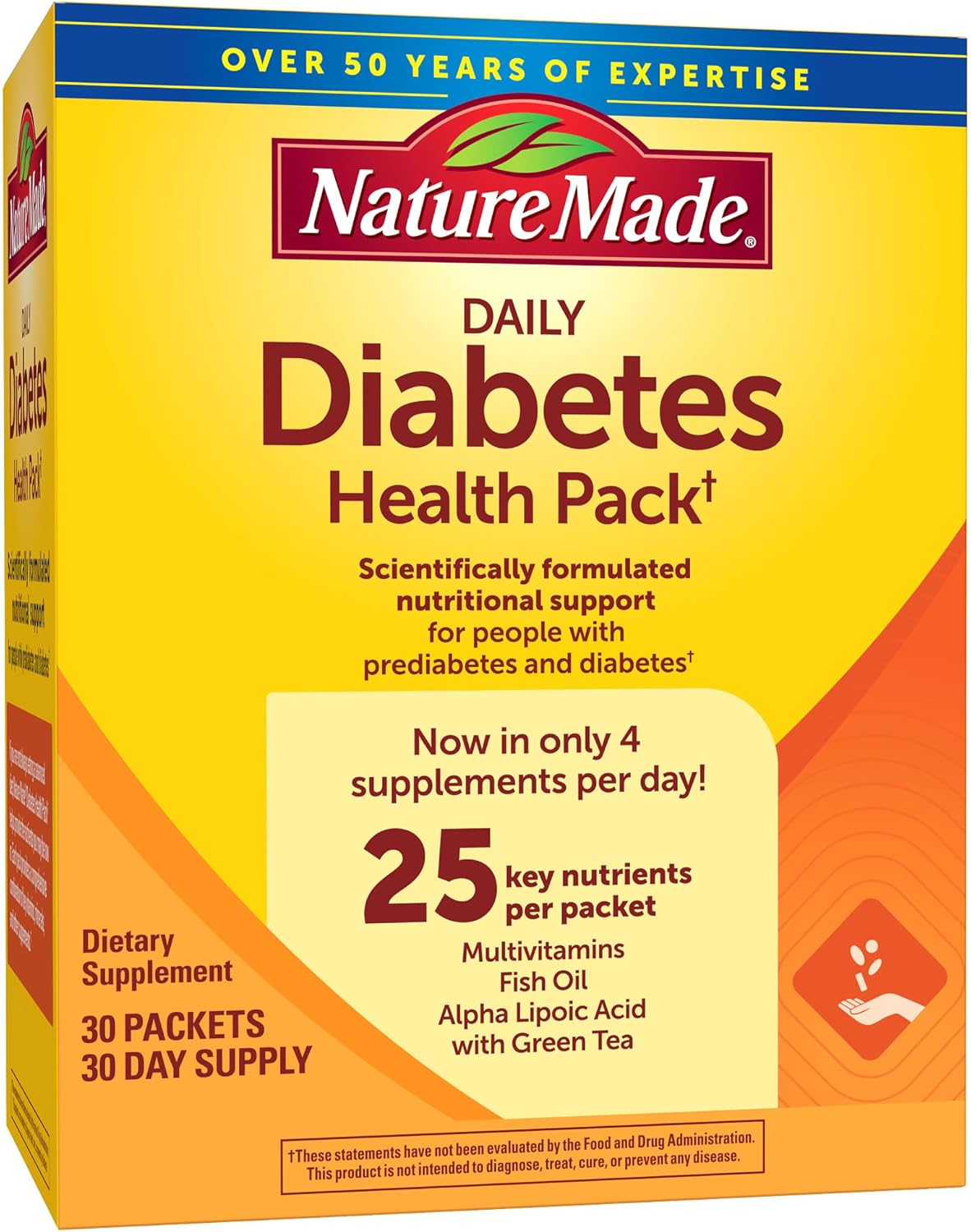 Nature Made Nature Made Daily Diabetes Health Pack, 30 Packets. - Front View