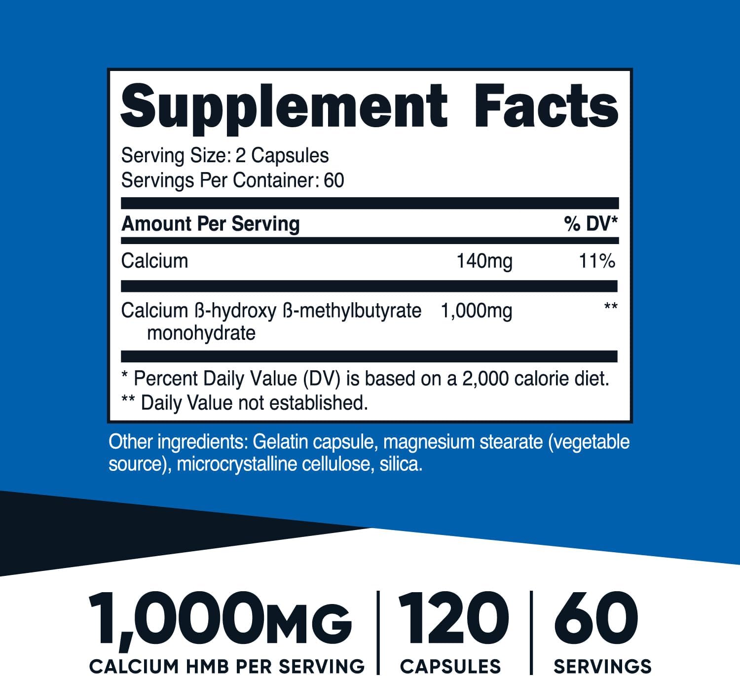 Nutricost Nutricost HMB (Beta-Hydroxy Beta-Methylbutyrate) - Ingredients View