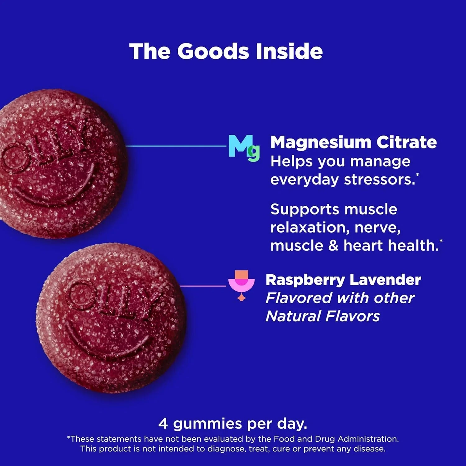 Olly OLLY Relaxing Magnesium Gummies - Back View