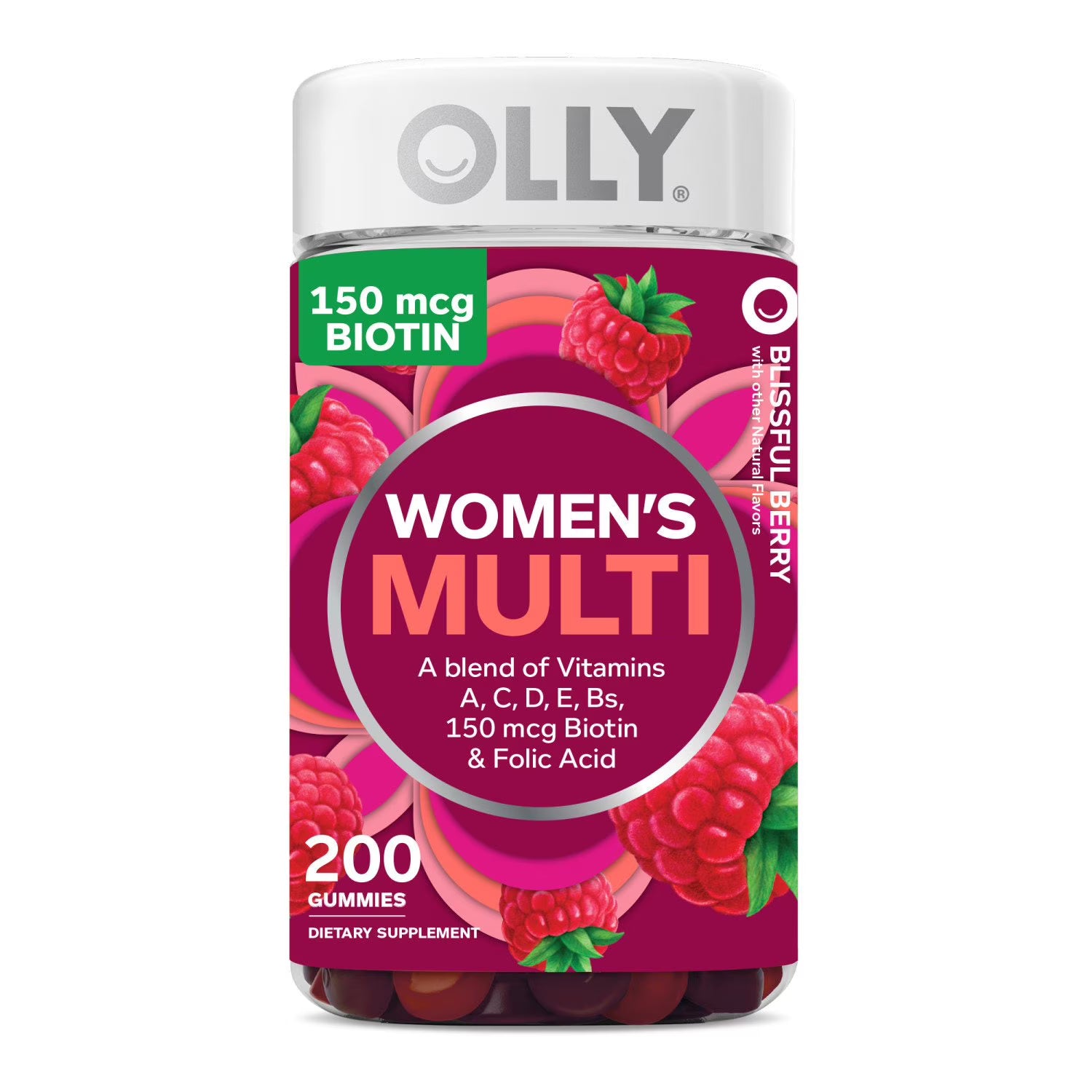 Olly OLLY Women's Multivitamin Gummies, 200 ct. - Front View