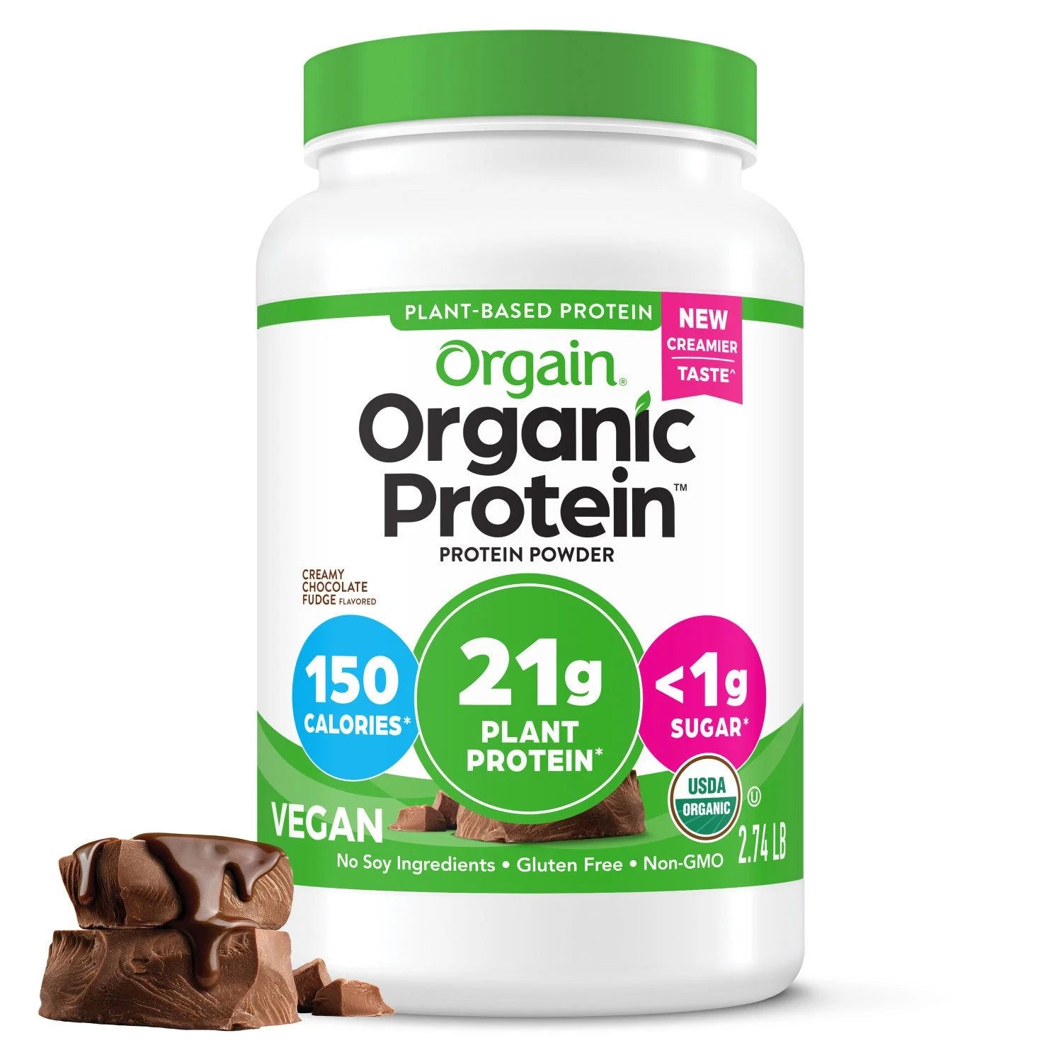 Orgain Orgain Organic Whey Protein Powder Creamy Chocolate Fudge - Front View