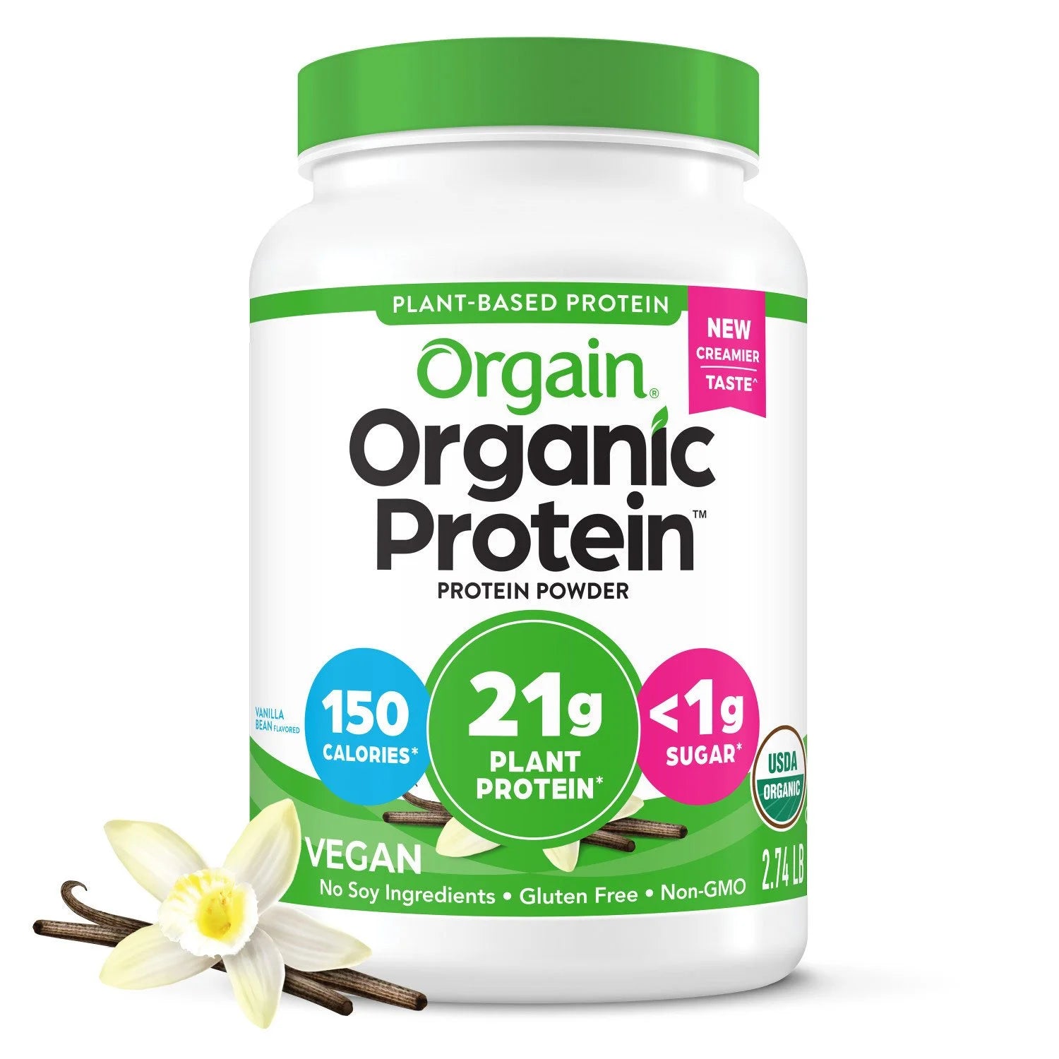 Orgain Orgain Organic Whey Protein Powder Vanilla Bean - Front View