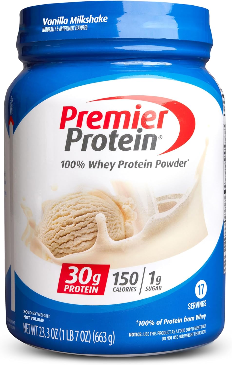 Premier Protein Premier Whey Protein, Vanilla Milkshake - Front View