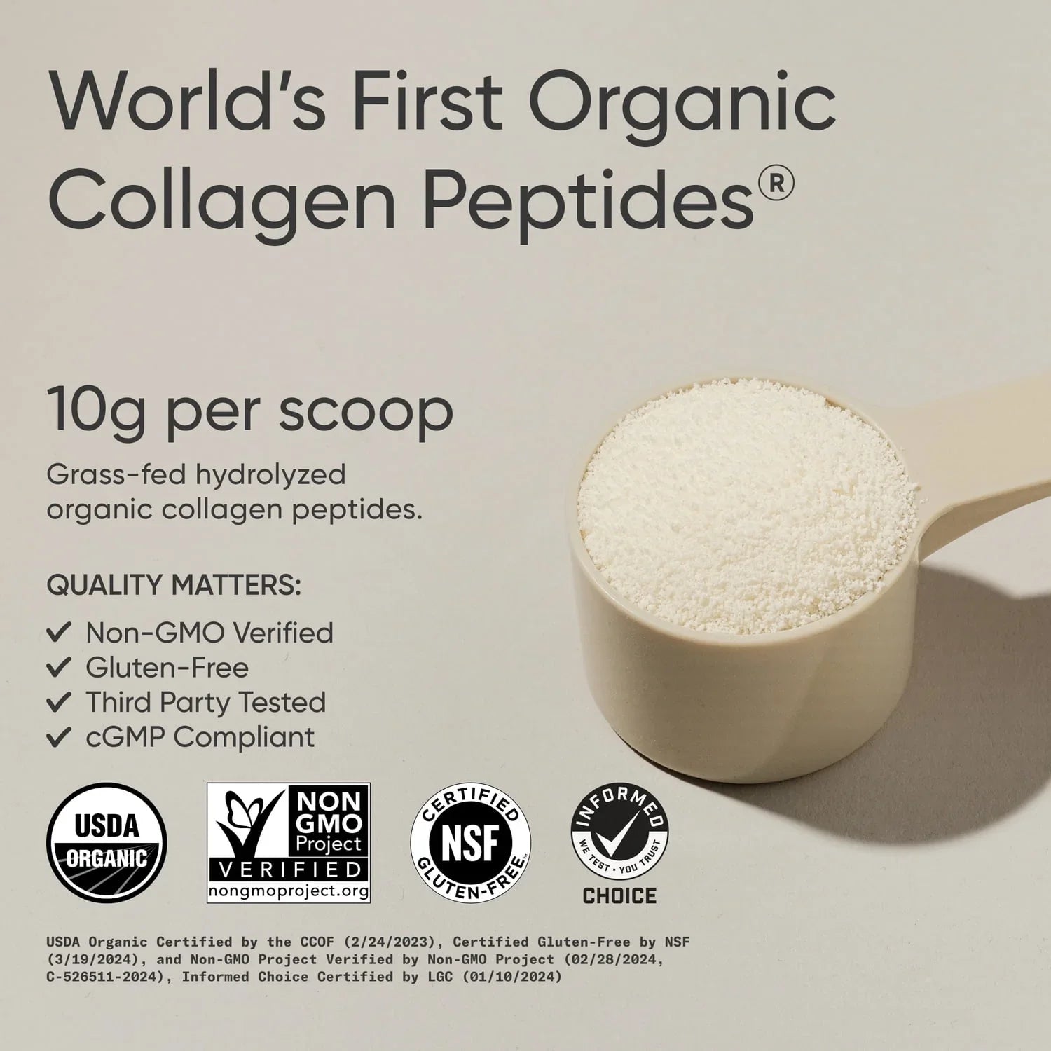 Sports Research Sports Research® Organic Collagen Peptides Type I & III - Back View