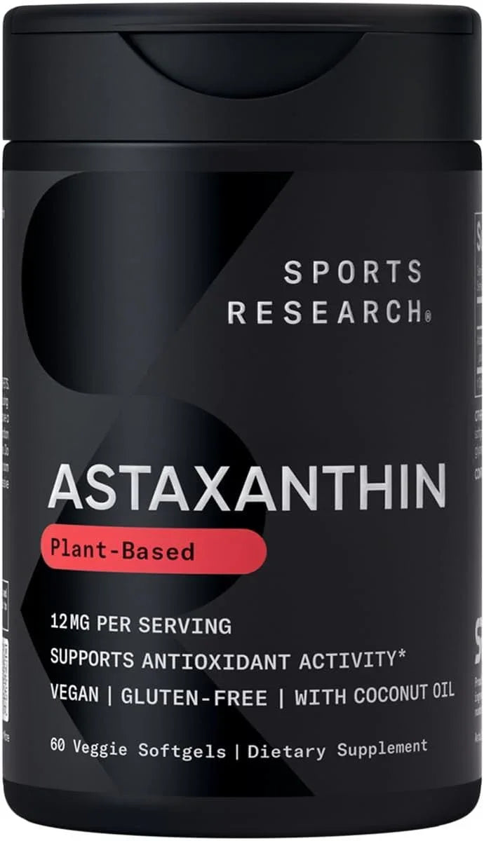 Sports Research Sports Research Vegan Astaxanthin 12mg with Organic Coconut Oil - Front View
