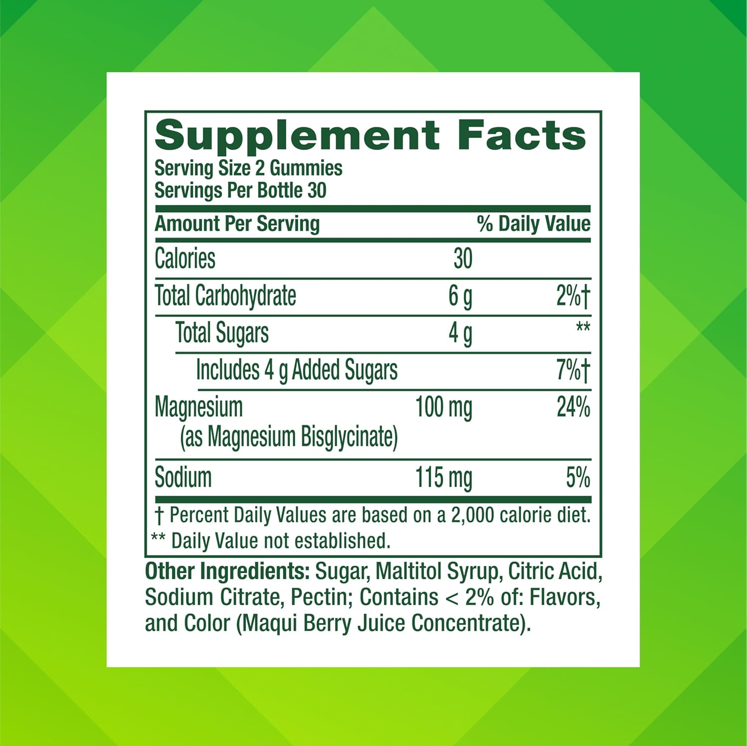 Vitafusion vitafusion Magnesium Glycinate Gummy - Back View